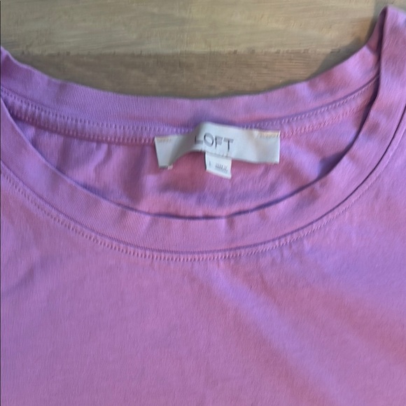 LOFT Lavender Ruffle Sleeve Tee - Picture 2 of 6